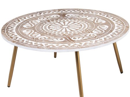 Centre Table Alexandra House Living White Brown Metal 90 x 42 x 90 cm Online now