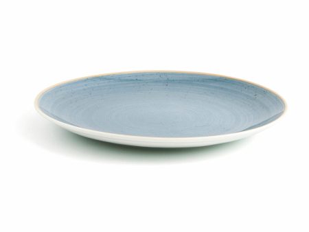 Flat plate Ariane Terra Ceramic Blue (Ø 31 cm) (6 Units) Online Hot Sale