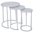 Set of 3 tables Alexandra House Living White Grey Wood Online Sale