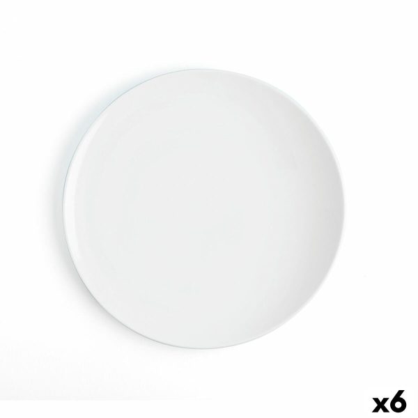 Flat plate Ariane Coupe Ceramic White (Ø 31 cm) (6 Units) Online Hot Sale