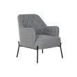 Armchair DKD Home Decor Grey Metal 65 x 73 x 79,5 cm Hot on Sale