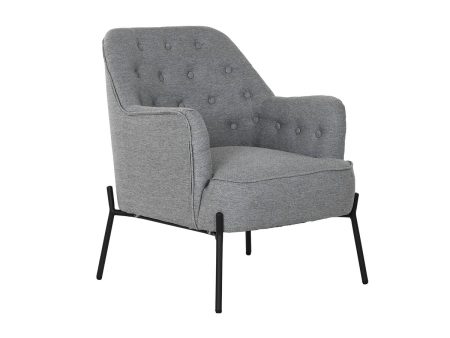 Armchair DKD Home Decor Grey Metal 65 x 73 x 79,5 cm Hot on Sale