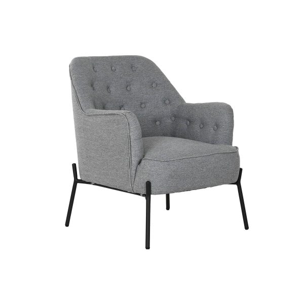 Armchair DKD Home Decor Grey Metal 65 x 73 x 79,5 cm Hot on Sale