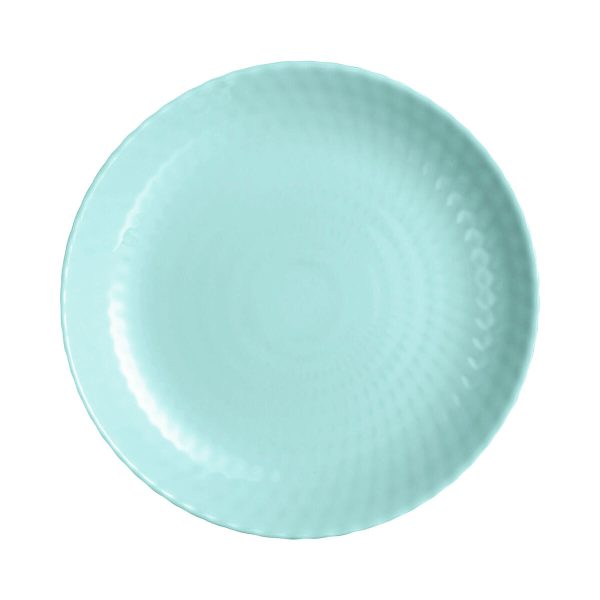 Flat plate Luminarc Pampille Turquoise Glass (25 cm) (24 Units) For Cheap