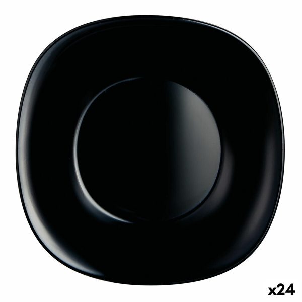 Deep Plate Luminarc Carine Black Glass (Ø 23,5 cm) (24 Units) For Cheap