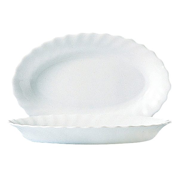 Serving Platter Luminarc Trianon White Glass (Ø 35 cm) (6 Units) For Discount