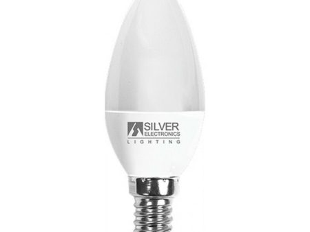 Candle LED Light Bulb Silver Electronics 970714 E14 7W For Discount