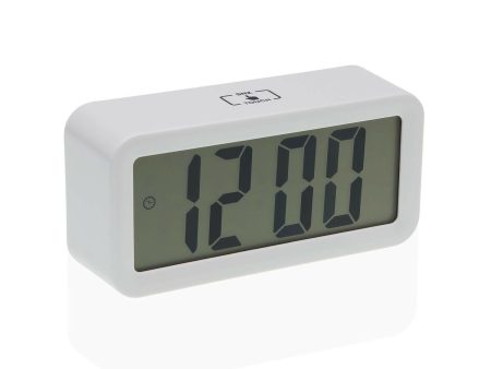 Alarm Clock Versa White Metal 3,9 x 6,5 x 13,4 cm Discount