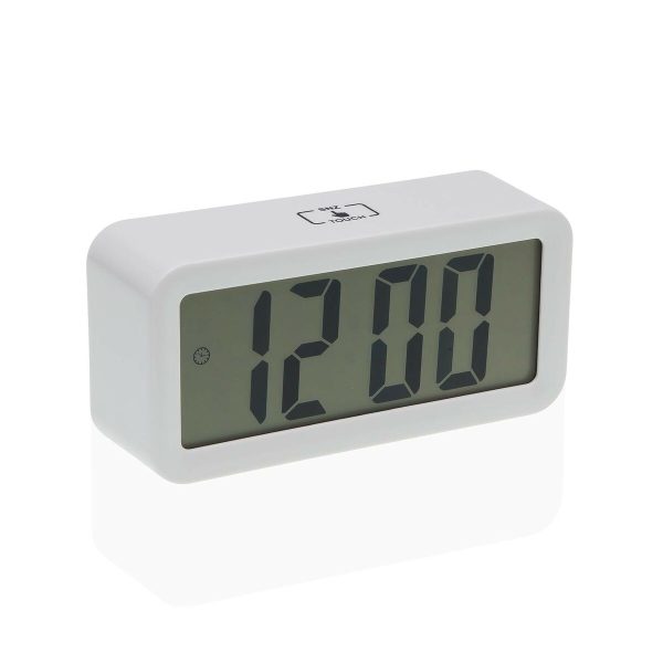 Alarm Clock Versa White Metal 3,9 x 6,5 x 13,4 cm Discount