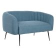 Sofa DKD Home Decor Blue Black Foam Wood Metal Velvet Scandi 129 x 75 x 73 cm Online Hot Sale