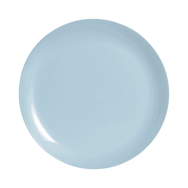 Flat Plate Luminarc Diwali Paradise Blue Glass 25 cm (24 Units) Hot on Sale