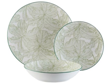 Dinnerware Set Versa Palm tree 18 Pieces Green Porcelain Cheap