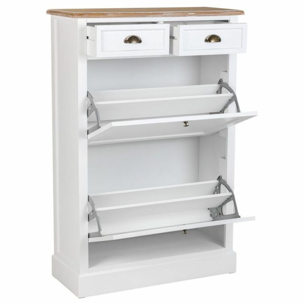 Shoe cupboard Alexandra House Living White Brown 33 x 120 x 80 cm Supply