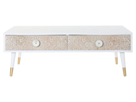 TV furniture DKD Home Decor White Fir Light brown (120 x 65 x 42 cm) Online Hot Sale