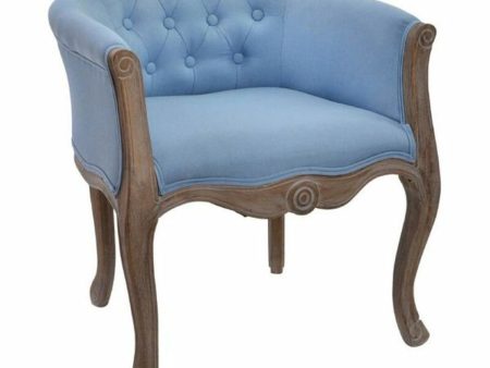 Armchair DKD Home Decor Blue Polyester Wood (58 x 56 x 69 cm) Online Sale