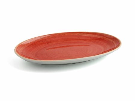 Serving Platter Ariane Terra Oval Ceramic Red (Ø 32 cm) (6 Units) For Cheap