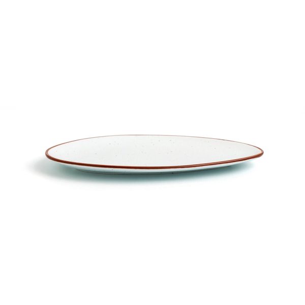 Flat plate Ariane Terra Triangular Ceramic Beige (Ø 29 cm) (6 Units) Sale