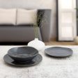 Dessert dish Bidasoa Cosmos Ceramic Black (20 cm) (12 Units) Fashion