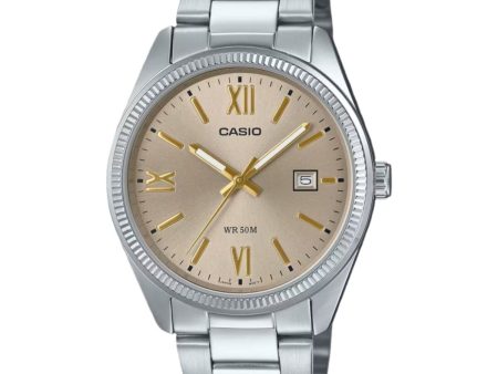 Men s Watch Casio DATE - CHAMPAGNE - ARABS NUMBERS (Ø 38,5 mm) Discount