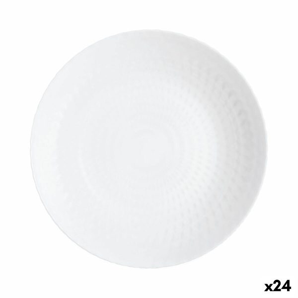 Deep Plate Luminarc Pampille White Glass (20 cm) (24 Units) on Sale