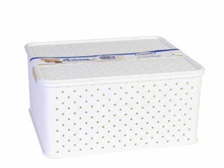 Storage Box with Lid Tontarelli Arianna 33 x 29 x 16 cm (4 Units) White 13 L For Discount