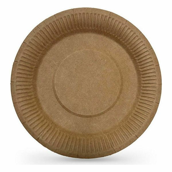 Plate set Algon Disposable kraft paper 3 Pieces 28 cm (24 Units) For Cheap