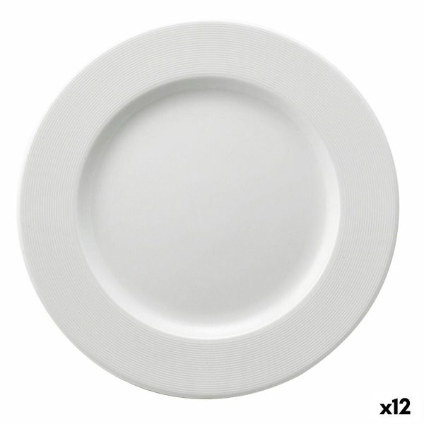 Flat plate Ariane Orba Ceramic White (Ø 27 cm) (12 Units) Hot on Sale